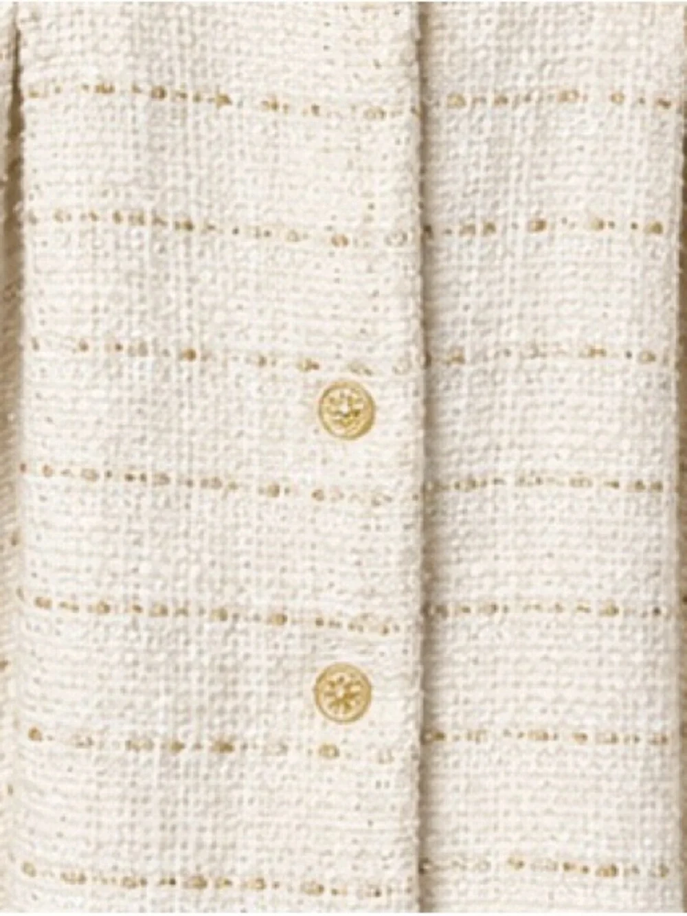 Biscotti Cream Tweed Girl's Coat with Gold Thread